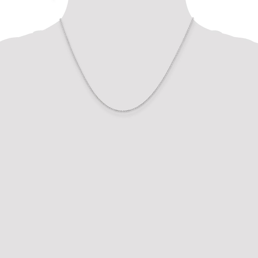 Sterling Silver Rhodium-plated 1.25mm Cable Chain with a extention