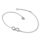 Cheryl M Sterling Silver Rhodium-plated Brilliant-cut CZ Infinity 7 Inch Bracelet with 1 Inch Extender