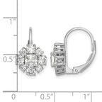 Cheryl M Sterling Silver Rhodium-plated Princess-cut and Brilliant-cut CZ Leverback Earrings