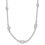 Cheryl M Sterling Silver Rhodium-plated Brilliant-cut CZ 26 Station 36.5 Inch Necklace