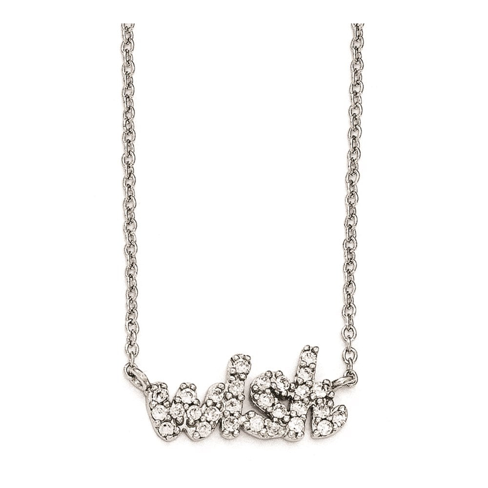Cheryl M Sterling Silver CZ WISH 18in. Necklace
