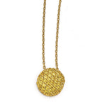 Cheryl M Sterling Silver Gold-plated Yellow CZ Circle 18in. Necklace