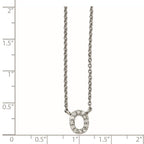 Cheryl M Sterling Silver CZ Letter O 18in. Necklace