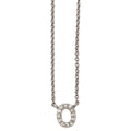 Cheryl M Sterling Silver CZ Letter O 18in. Necklace