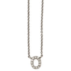 Cheryl M Sterling Silver CZ Letter O 18in. Necklace