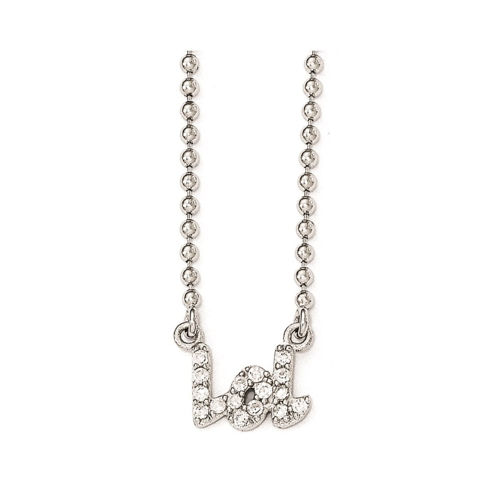 Cheryl M Sterling Silver CZ LOL 18in. Necklace