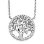 Cheryl M Sterling Silver Rhodium-plated Brilliant-cut CZ Tree Of Life 18 Inch Necklace