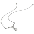 Cheryl M Sterling Silver Rhodium-plated Fancy Brilliant-cut CZ Teardrop Dangle 16 Inch Necklace with 2.25 Inch Extender