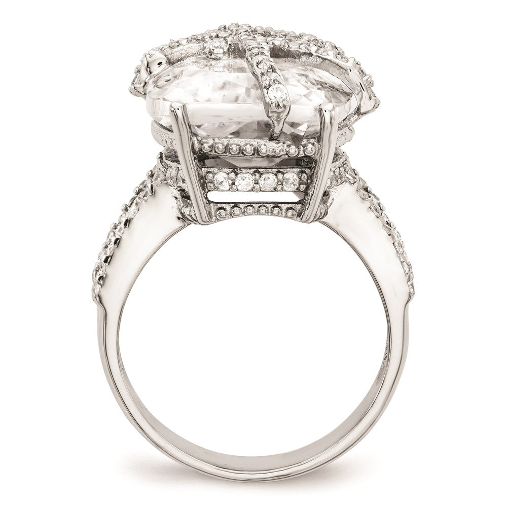 Cheryl M Sterling Silver CZ Bow Ring