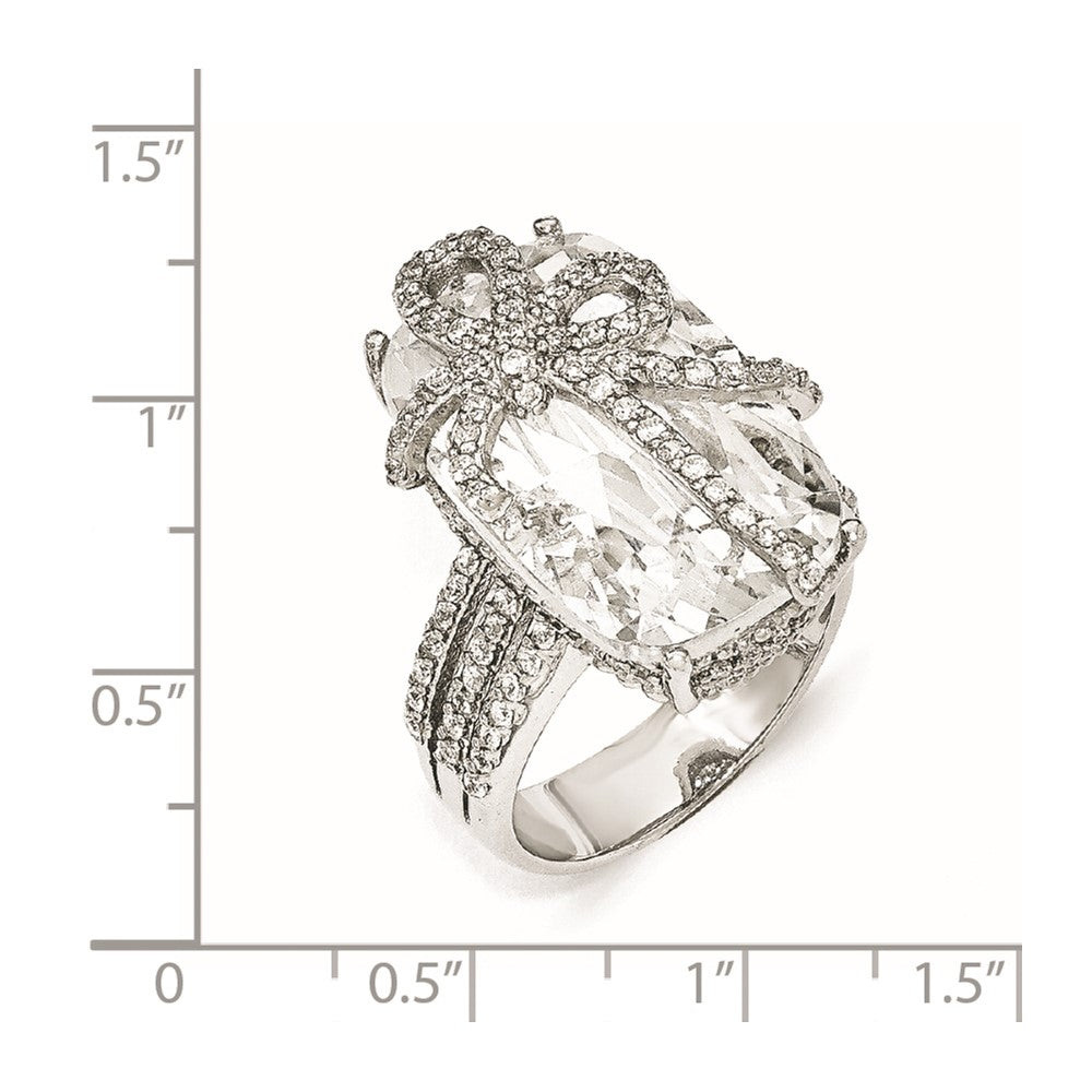 Cheryl M Sterling Silver CZ Bow Ring