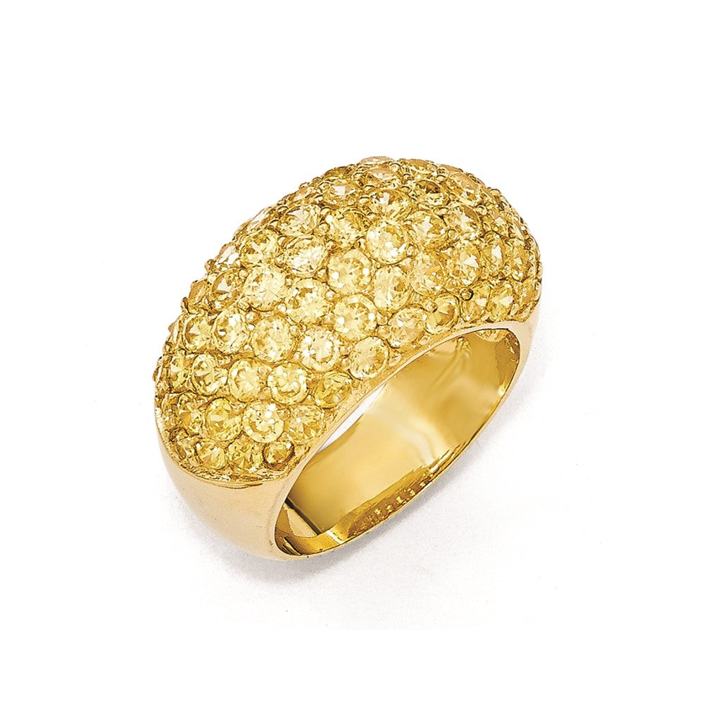 Cheryl M Sterling Silver Gold-plated Yellow CZ Ring