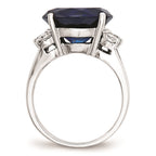 Cheryl M Sterling Silver AAA CZ and Synthetic Sapphire Ring