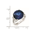 Cheryl M Sterling Silver AAA CZ and Synthetic Sapphire Ring