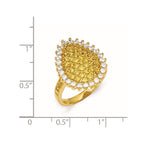 Cheryl M Sterling Silver Gold-plated White/Yellow CZ Ring