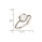 Cheryl M Sterling Silver CZ Square Ring