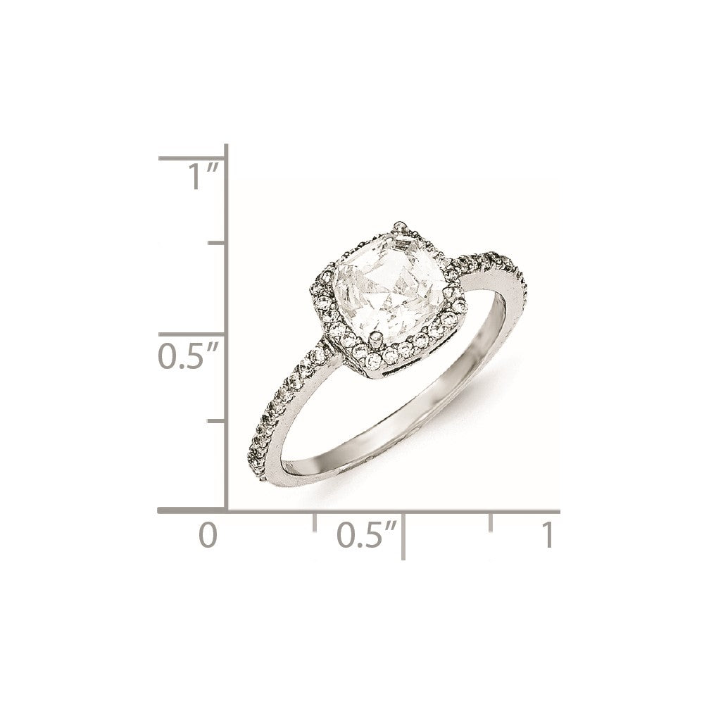 Cheryl M Sterling Silver CZ Square Ring