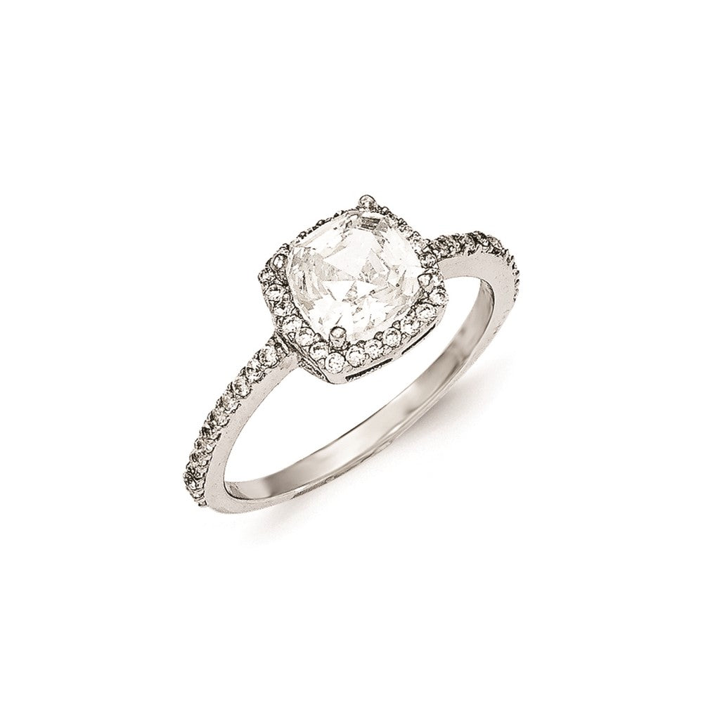 Cheryl M Sterling Silver CZ Square Ring