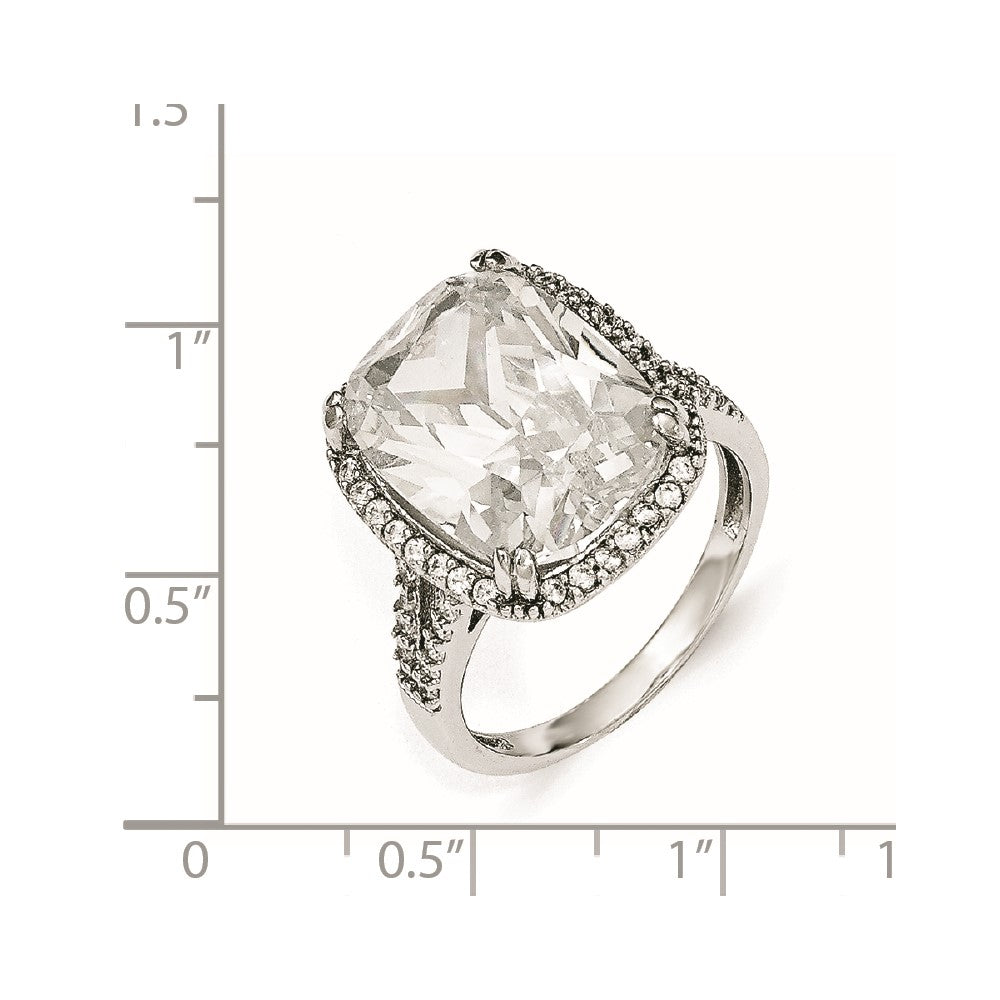 Cheryl M Sterling Silver CZ Square Ring