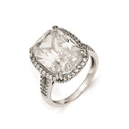 Cheryl M Sterling Silver CZ Square Ring