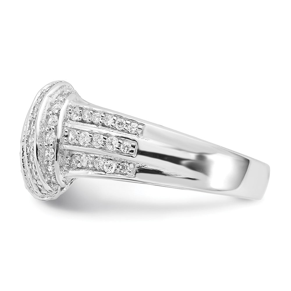 Cheryl M Sterling Silver Pave CZ Knot Ring