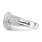 Cheryl M Sterling Silver Pave CZ Knot Ring
