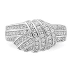 Cheryl M Sterling Silver Pave CZ Knot Ring