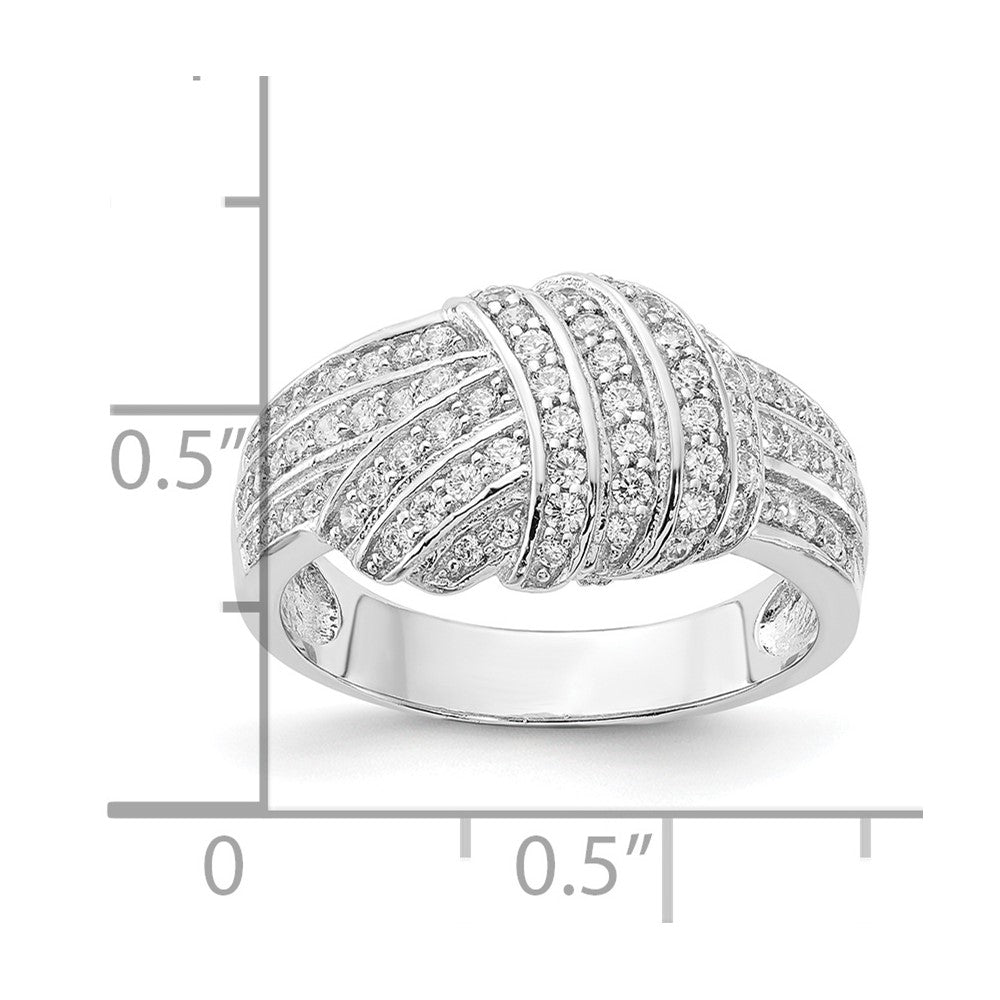 Cheryl M Sterling Silver Pave CZ Knot Ring