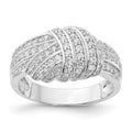Cheryl M Sterling Silver Pave CZ Knot Ring