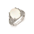 Cheryl M Sterling Silver CZ and Synthetic Opal Ring