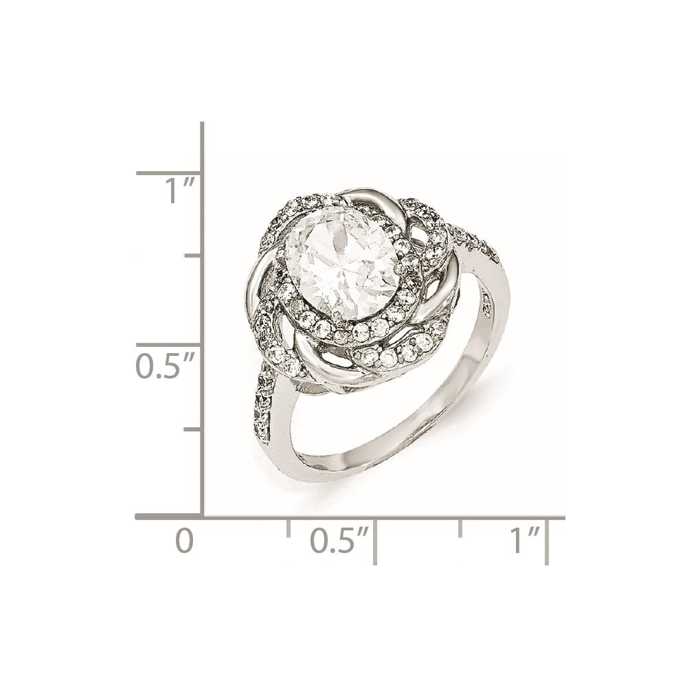 Cheryl M Sterling Silver CZ Fancy Ring