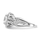 Cheryl M Sterling Silver CZ 100-Facet Fancy Ring