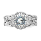Cheryl M Sterling Silver CZ 100-Facet Fancy Ring