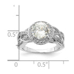 Cheryl M Sterling Silver CZ 100-Facet Fancy Ring