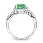 Cheryl M Sterling Silver CZ and Simulated Paraiba Tourmaline Faceted Ring