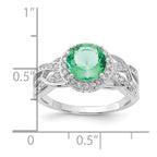 Cheryl M Sterling Silver CZ and Simulated Paraiba Tourmaline Faceted Ring
