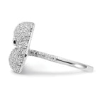 Cheryl M Sterling Silver Enameled Black and White CZ Puppy Ring