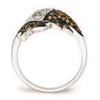 Cheryl M Sterling Silver Black Rhodium & CZ Fish Ring