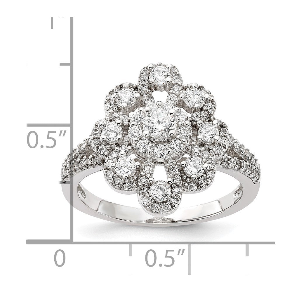 Cheryl M Sterling Silver CZ Fancy Ring