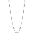 Cheryl M Sterling Silver Rhodium-plated Brilliant-cut Round CZ 19 Station 18.5 Inch Necklace