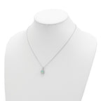 Cheryl M Sterling Silver Rhodium-plated Cabochon Lab Created Opal and Brilliant-cut CZ 18.5 Inch Necklace