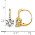 Cheryl M Sterling Silver Gold-plated Brilliant-cut CZ Leverback Earrings