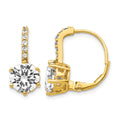 Cheryl M Sterling Silver Gold-plated Brilliant-cut CZ Leverback Earrings