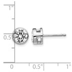 Cheryl M Sterling Silver Rhodium-plated Brilliant-cut 7mm CZ Bezel Stud Post Earrings