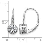 Cheryl M Sterling Silver Rhodium-plated Brilliant-cut CZ Leverback Earrings