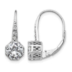 Cheryl M Sterling Silver Rhodium-plated Brilliant-cut CZ Leverback Earrings