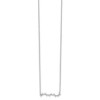 Cheryl M Sterling Silver Rhodium-plated Emerald-cut CZ Bar 18 Inch Necklace
