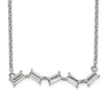 Cheryl M Sterling Silver Rhodium-plated Emerald-cut CZ Bar 18 Inch Necklace
