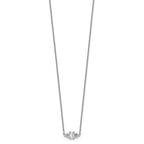 Cheryl M Sterling Silver Rhodium-plated Brilliant-cut and Emerald-cut Bar 18 Inch Necklace