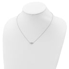 Cheryl M Sterling Silver Rhodium-plated Brilliant-cut and Emerald-cut Bar 18 Inch Necklace
