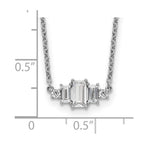 Cheryl M Sterling Silver Rhodium-plated Brilliant-cut and Emerald-cut Bar 18 Inch Necklace